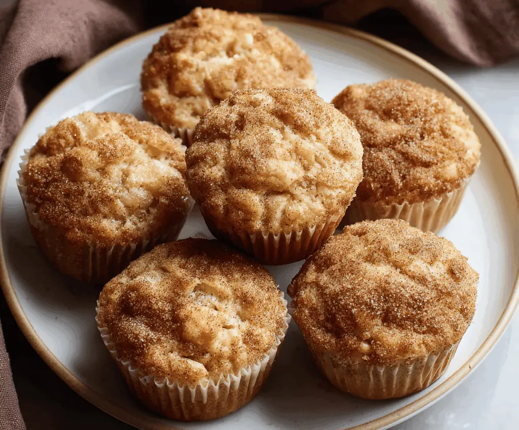 Delicious homemade apple cinnamon muffins with a golden-brown crust and fresh apple pieces, perfect for breakfast or snacks.