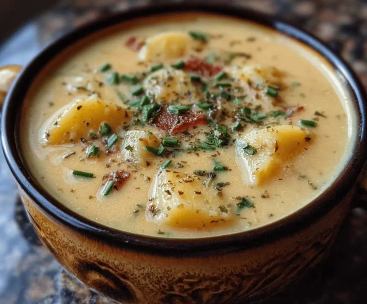 Cheddar Garlic Herb Potato Soup