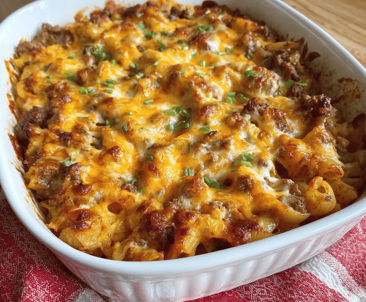 Cheesy Hamburger Casserole Bake for Busy Weeknights