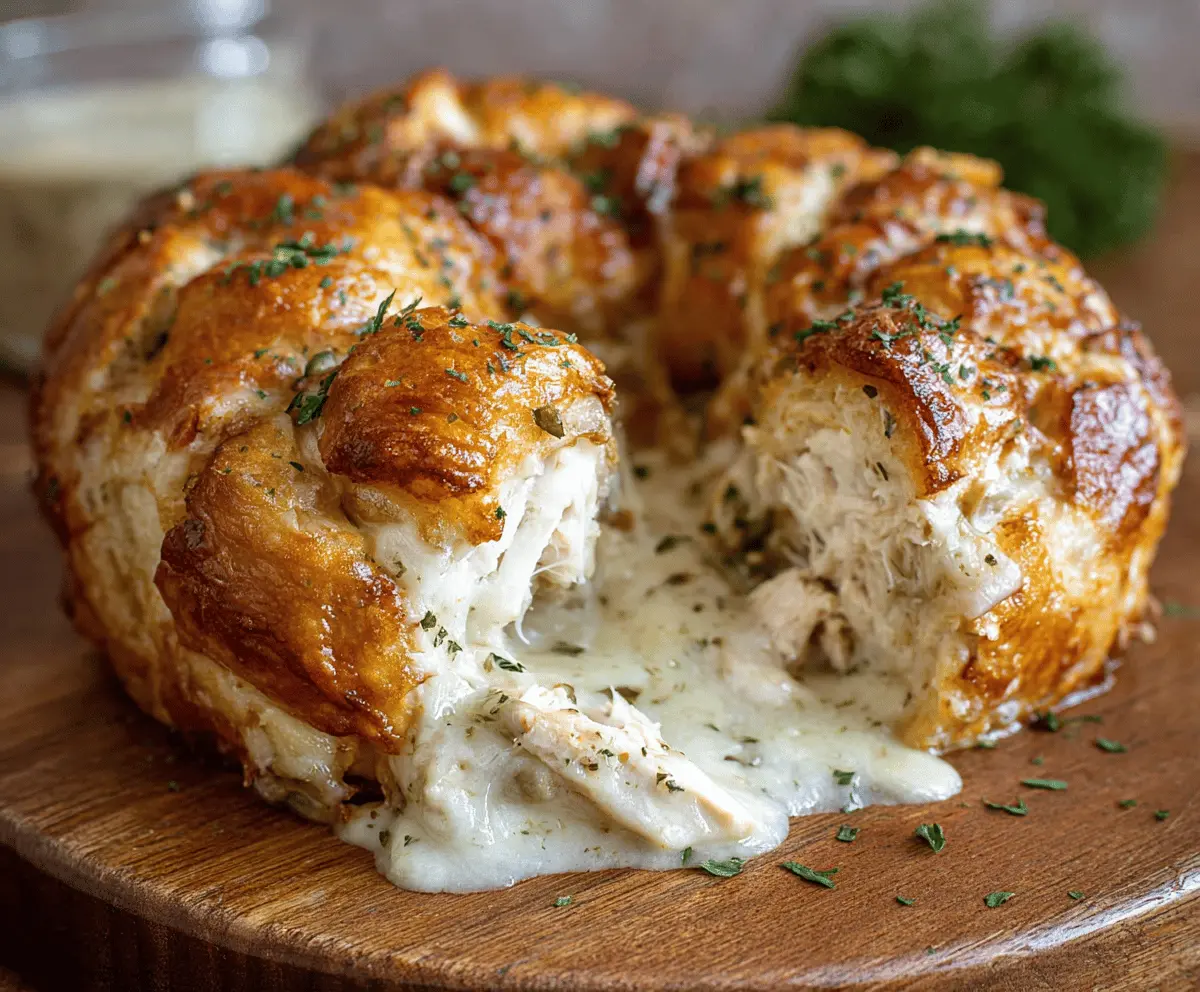 Easy Chicken Alfredo Monkey Bread Recipe – Cheesy, Creamy, and Perfect!