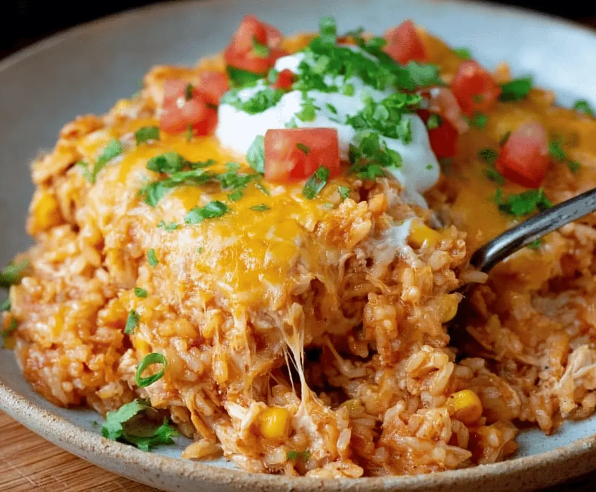 Chicken Enchilada Rice Casserole (35 minutes)