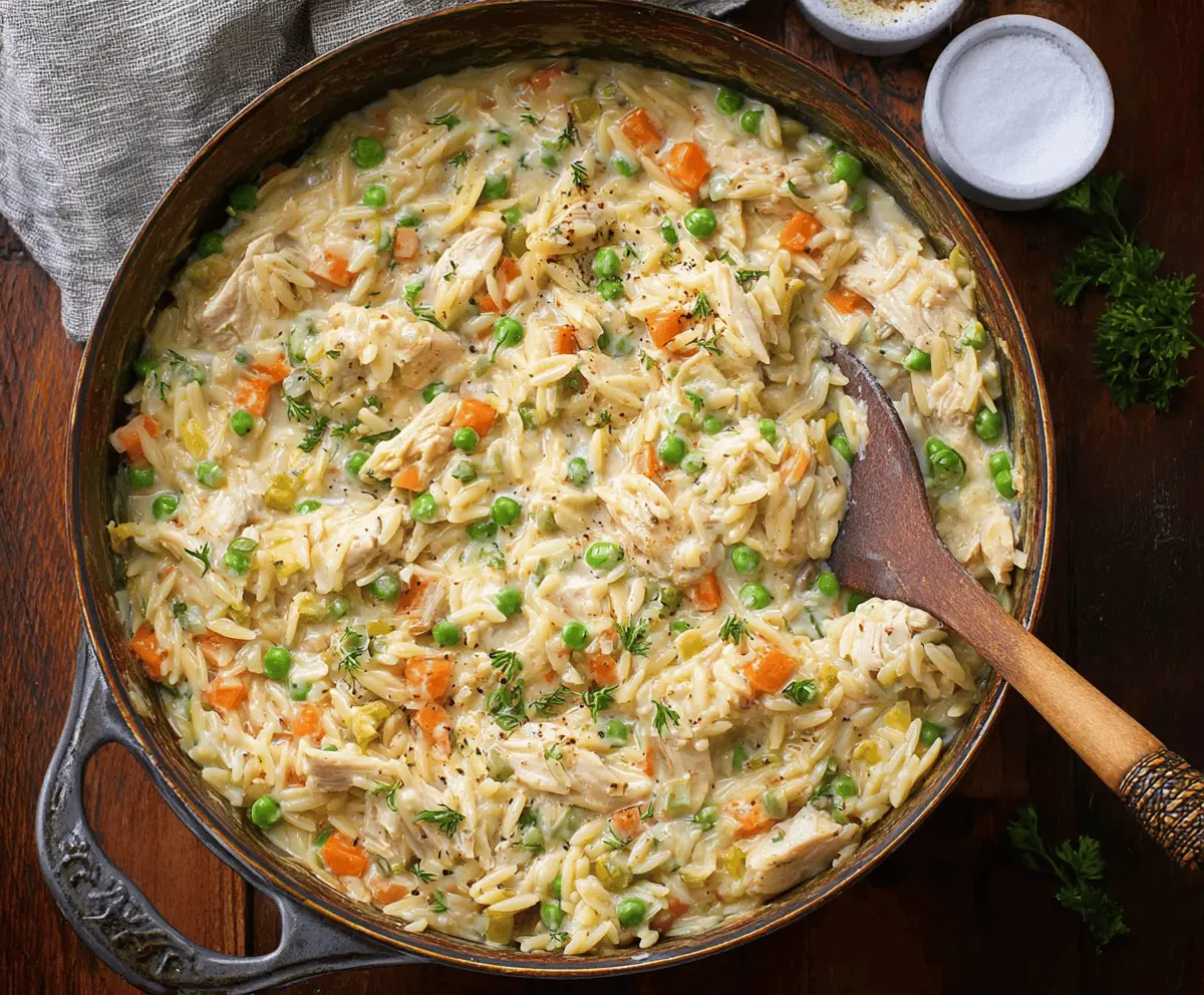 Cozy Chicken Pot Pie Orzo