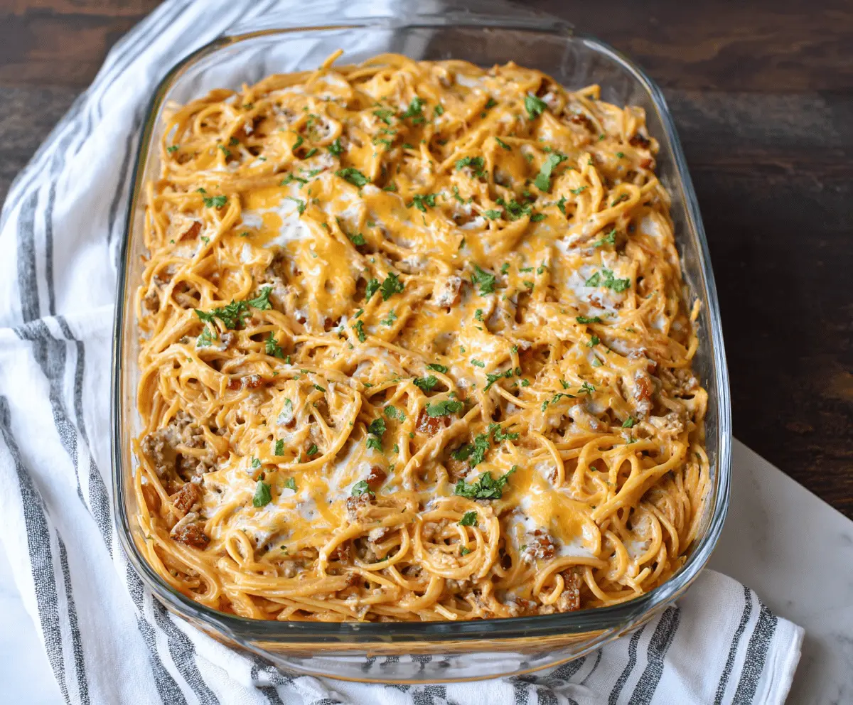 Creamy Southern Spaghetti Bake Recipe – Easy Comfort Food