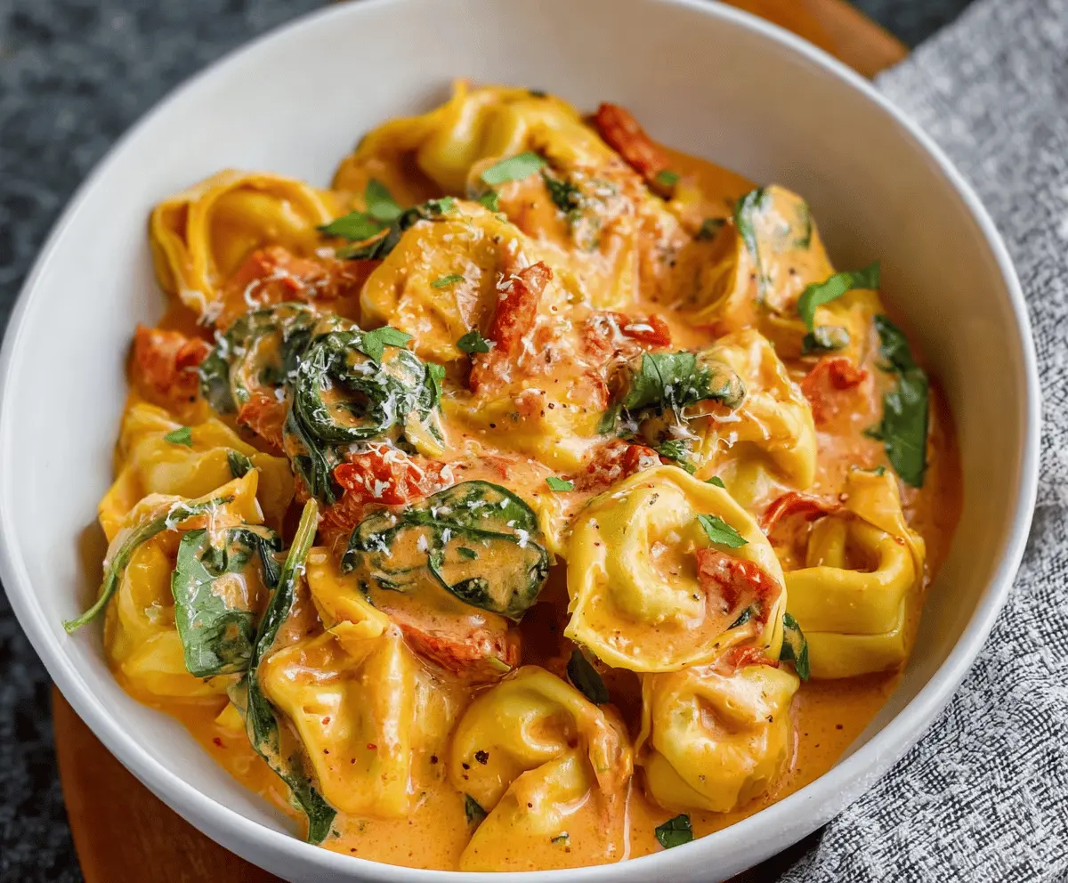 Creamy Spinach Tomato Tortellini