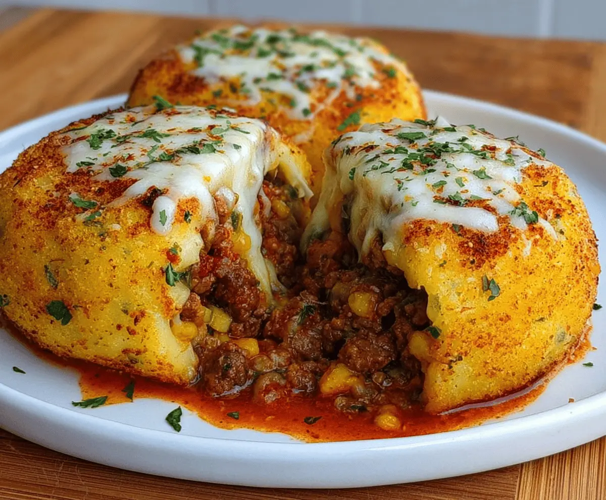 Crispy Cheese & Beef Stuffed Mashed Potatoes Recipe