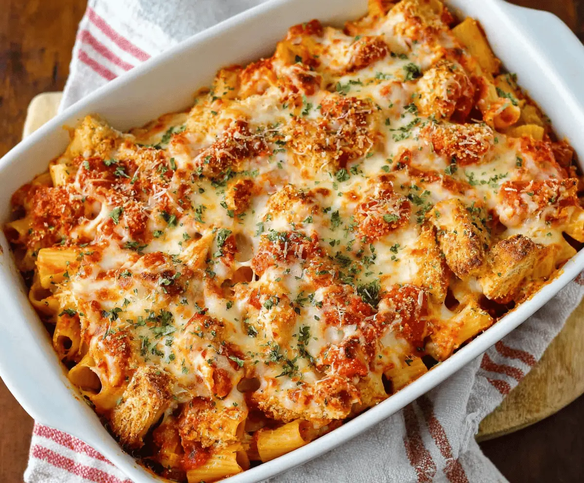 Easy Dump-and-Bake Chicken Parmesan Casserole Recipe