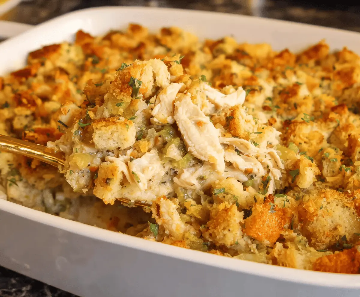 Easy Chicken & Stuffing Casserole