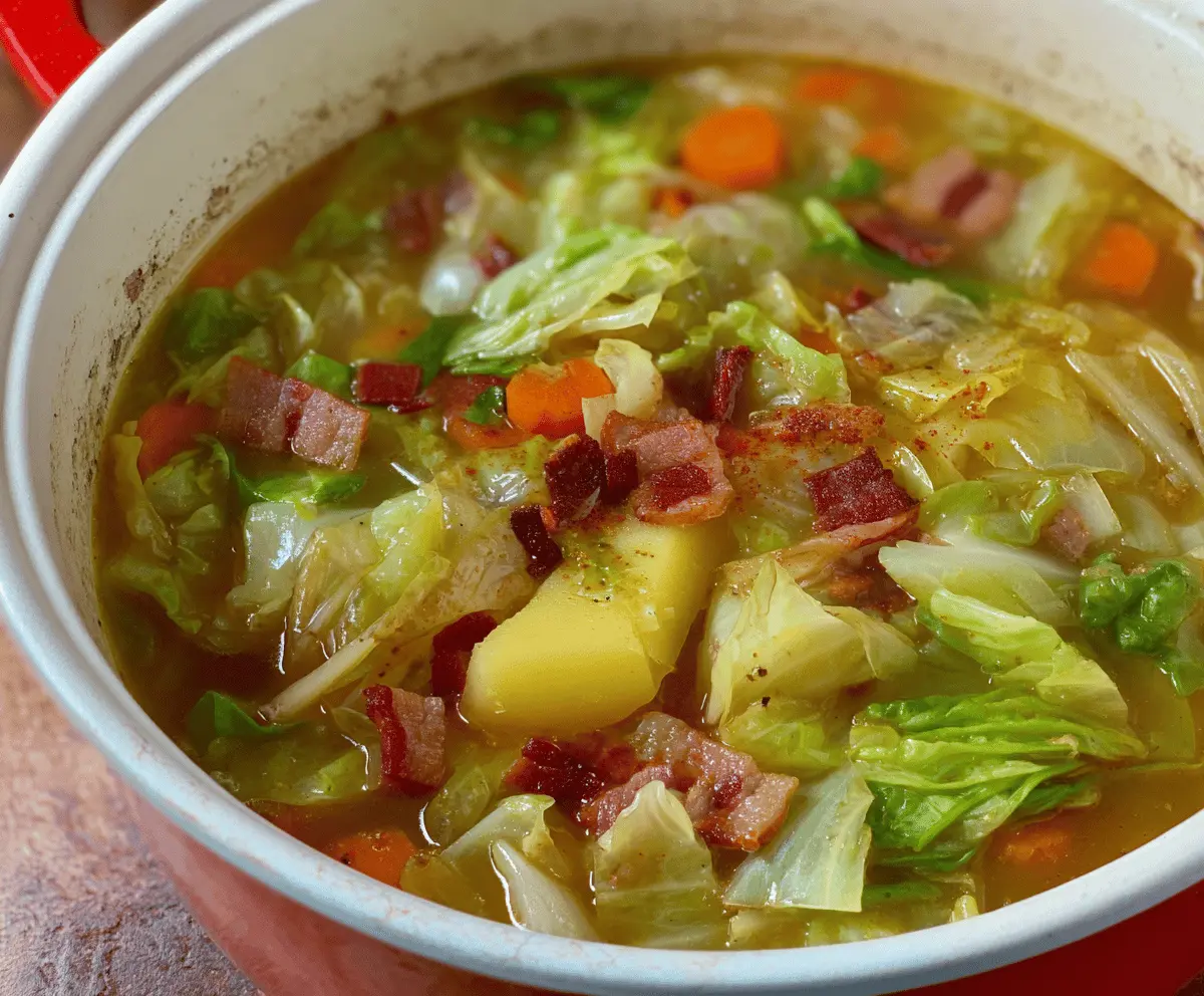 Hearty Irish Bacon, Cabbage & Potato Soup Recipe