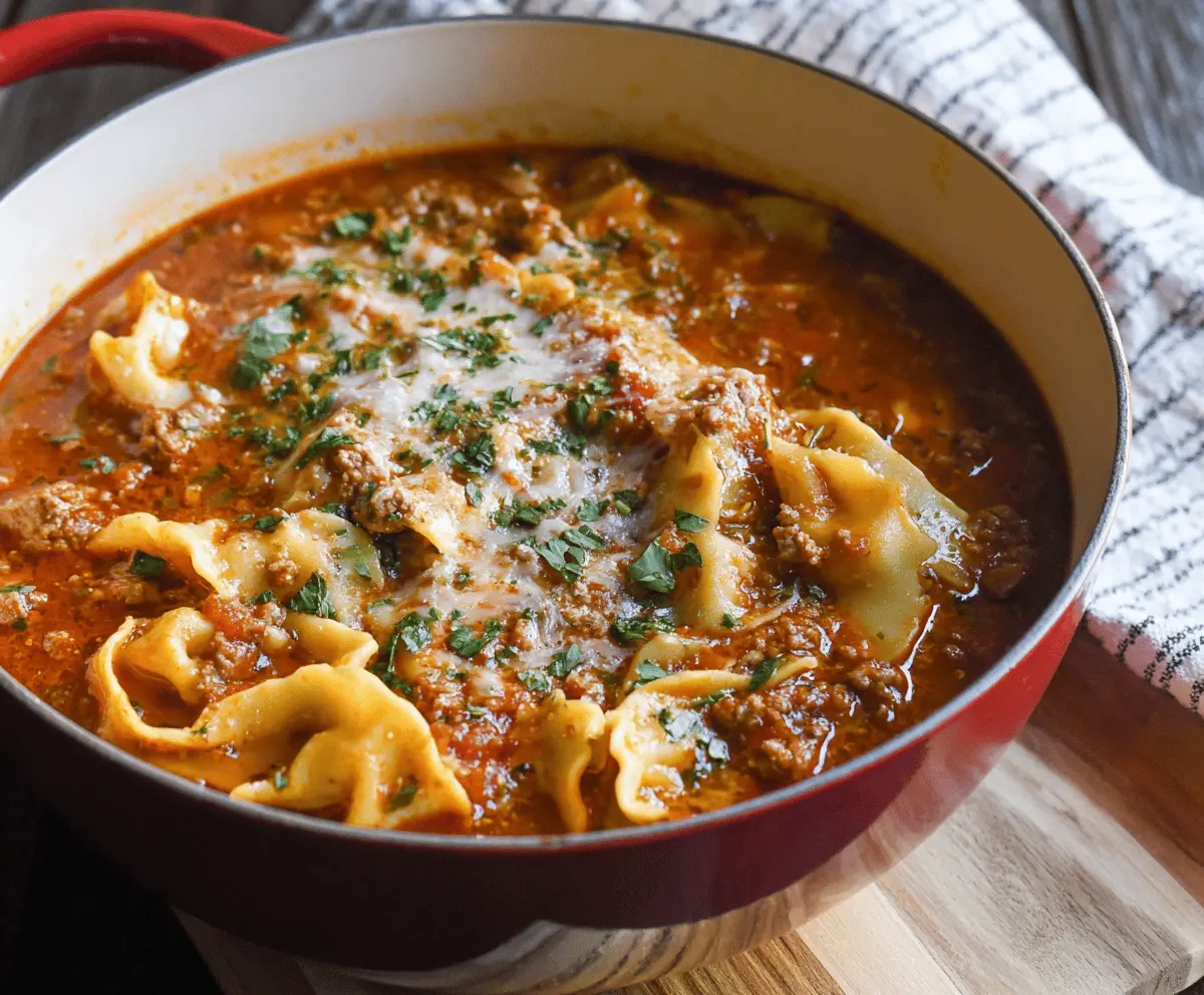 One Pot Lasagna Soup