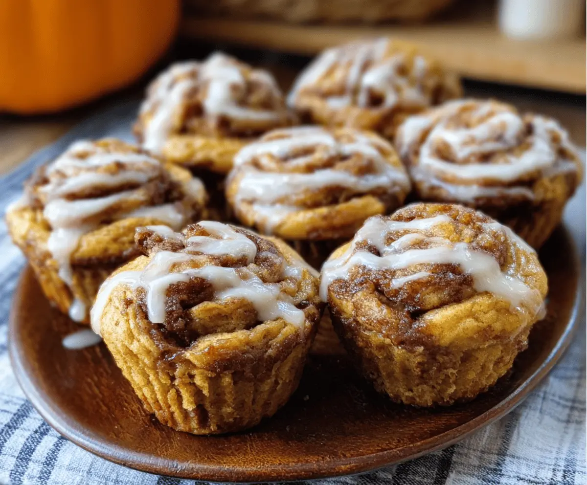 Pumpkin Cinnamon Roll Muffins