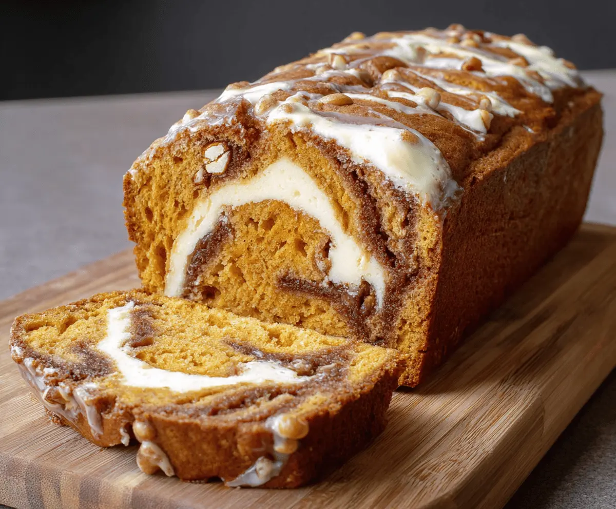 Taste Delicious Swirled Pumpkin Cream Cheese Bread