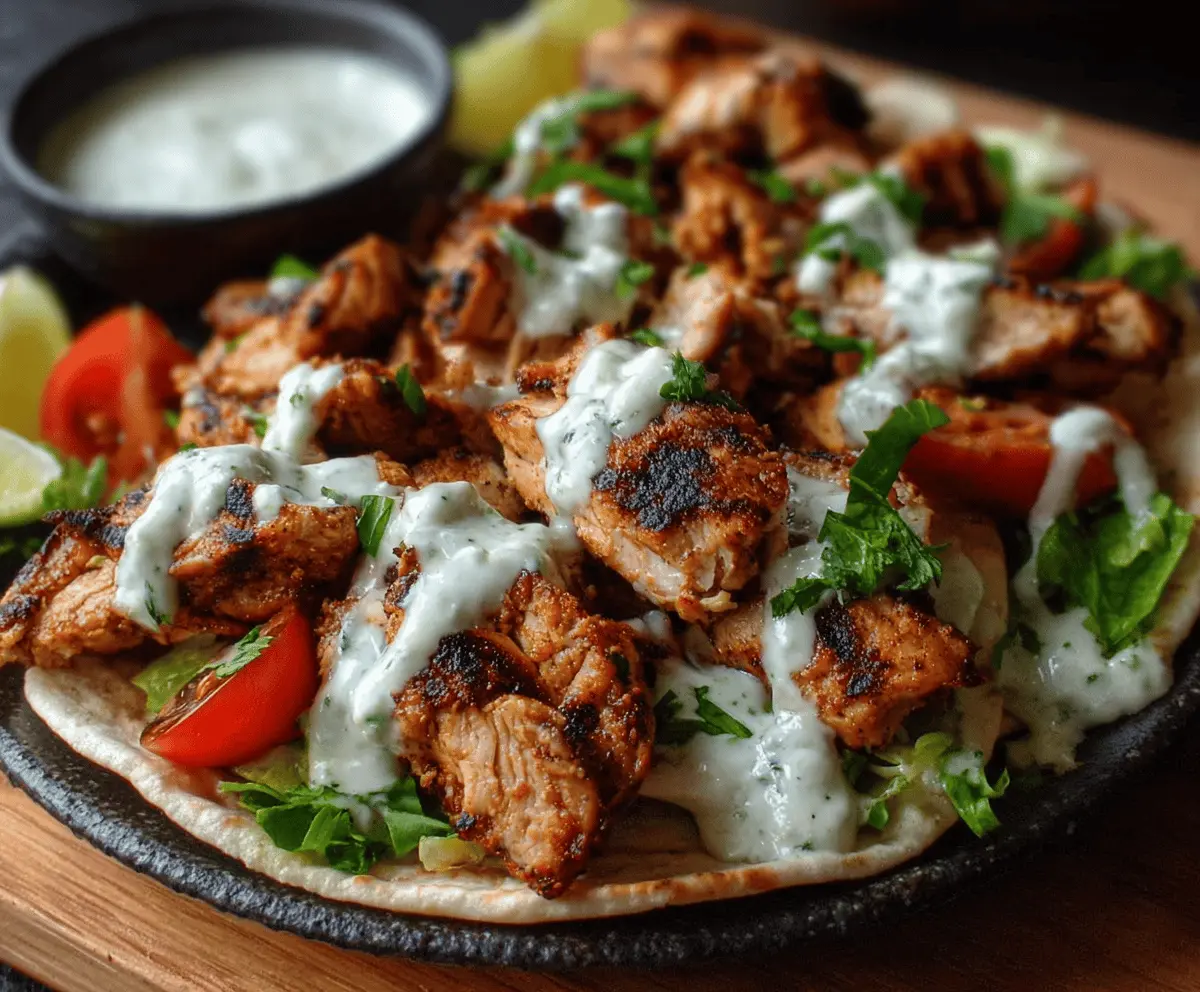 Easy Chicken Shawarma Recipe with Creamy Garlic Sauce