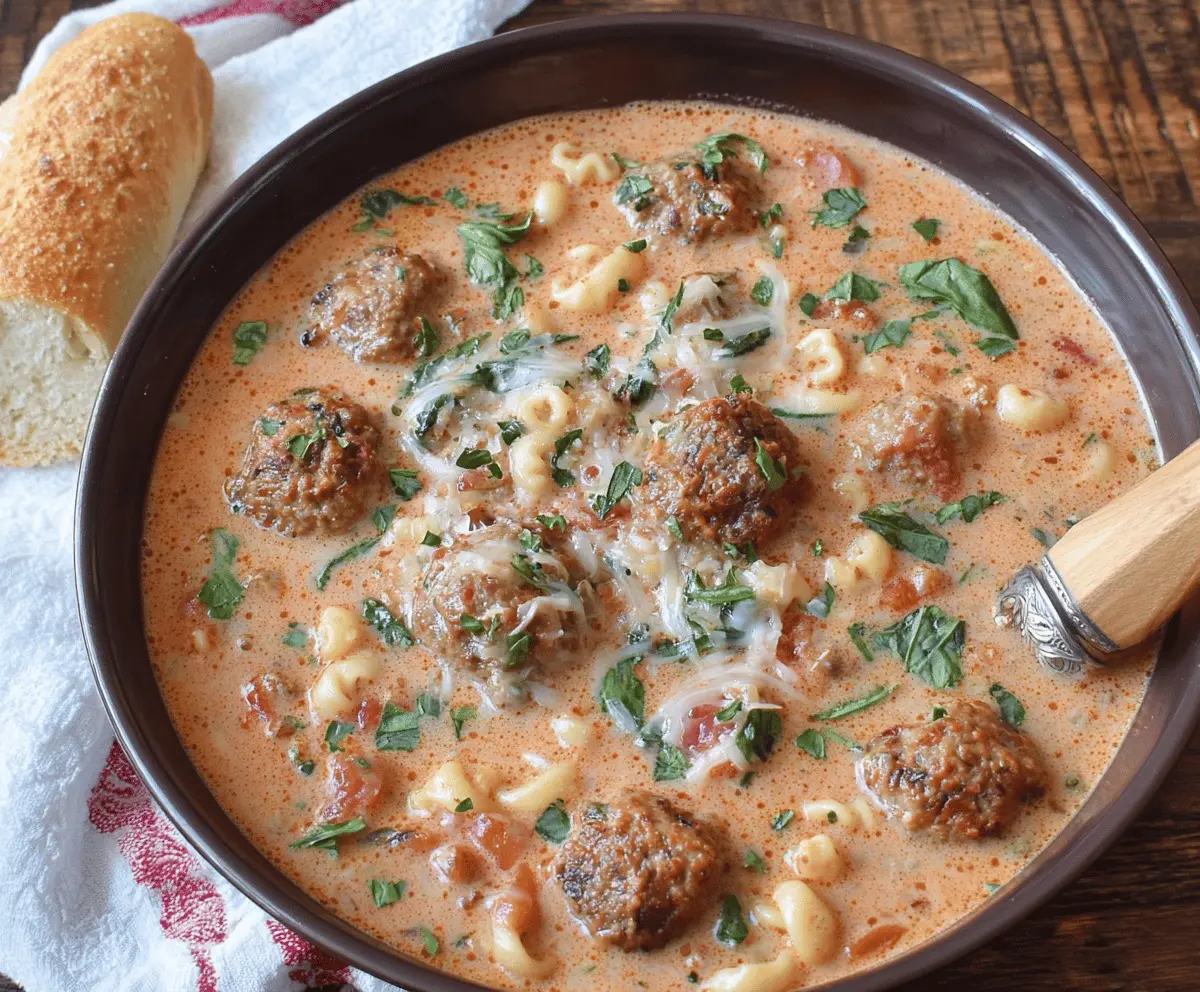Creamy Italian Meatball Soup Recipe – Easy & Delicious Meal