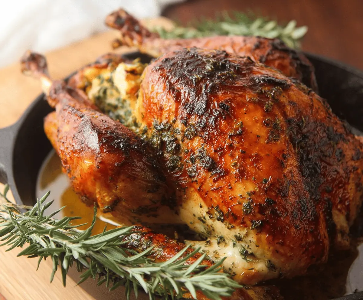 Garlic Herb Butter Roast Turkey Recipe – Juicy & Flavorful