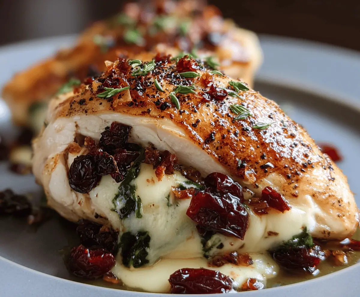 Easy Cranberry Brie Stuffed Chicken Recipe for Holidays