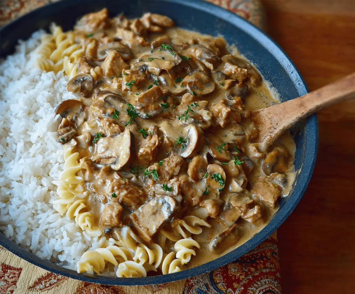 Creamy Mushroom and Seitan Stroganoff Recipe