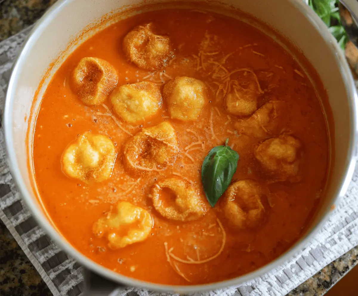Creamy Tomato Soup with Melting Cheese Dumplings Recipe