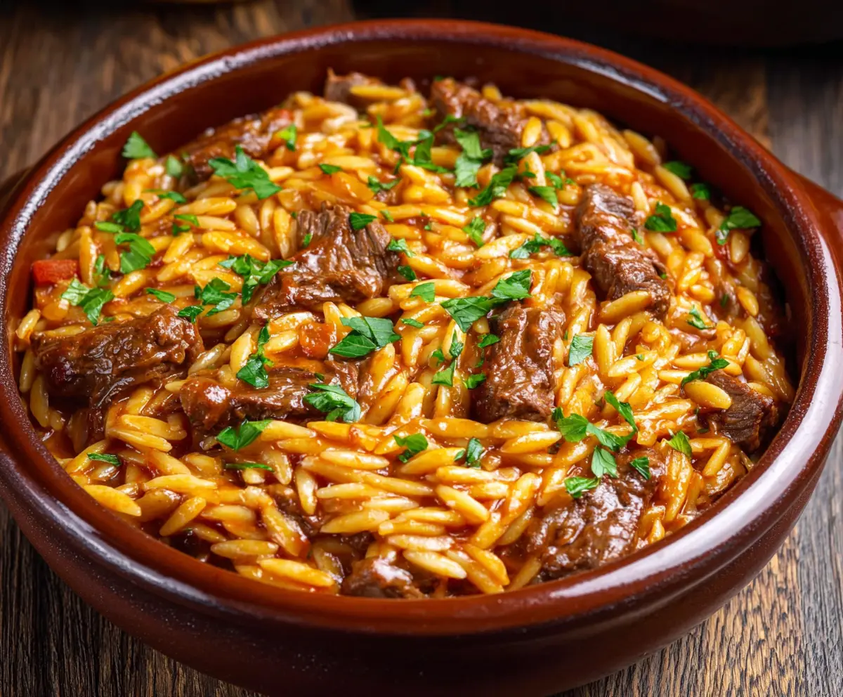 Easy Beef Giouvetsi with Orzo Pasta