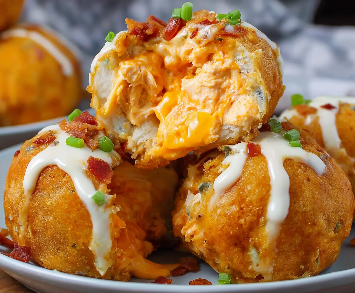 Easy Buffalo Chicken Bacon Mozzarella Bombs