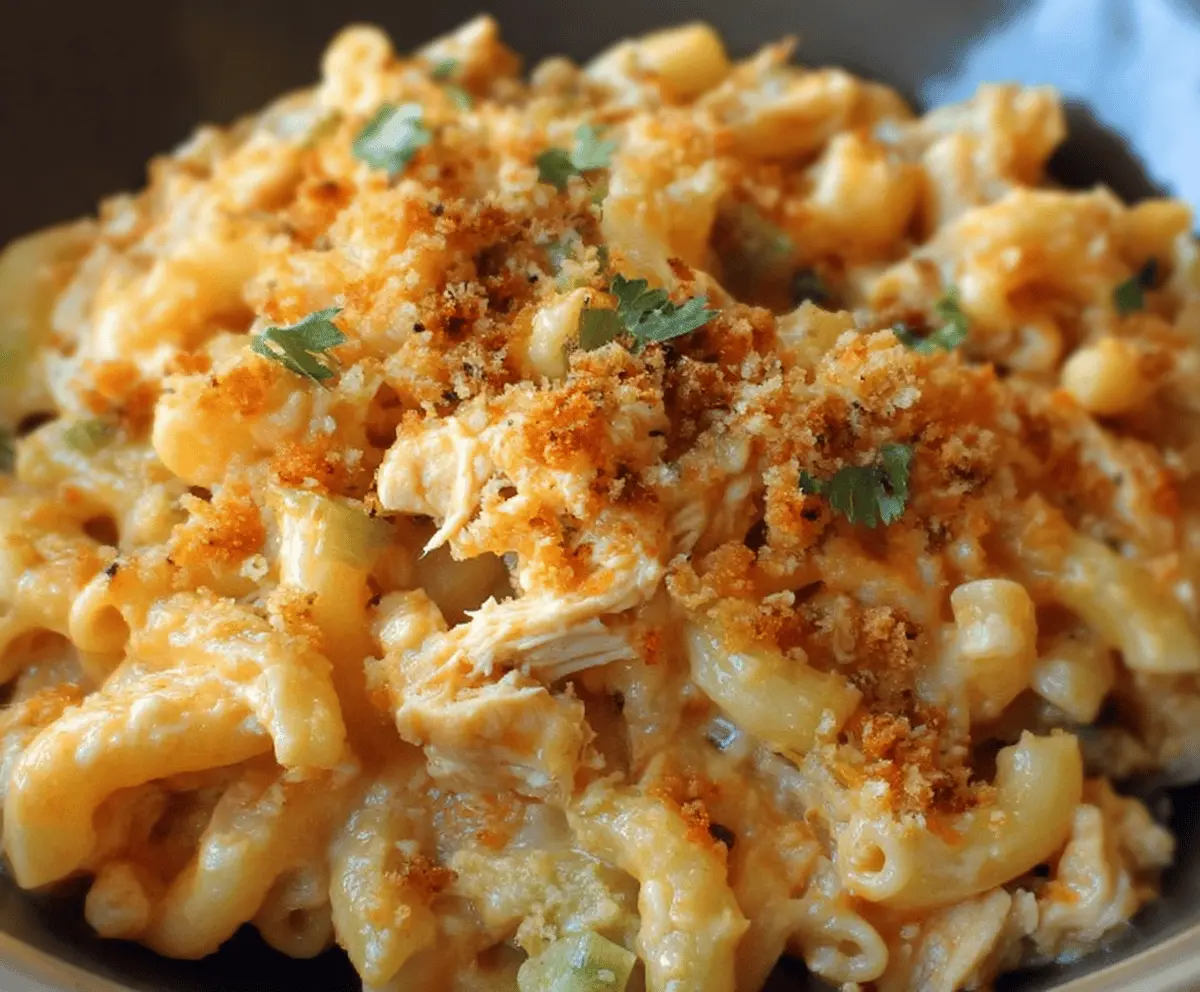 Creamy Buffalo Chicken Mac & Cheese