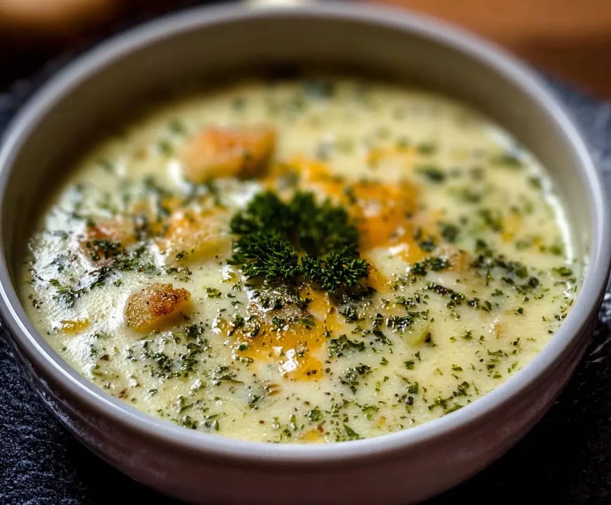 Creamy Cheddar Herb Potato Soup