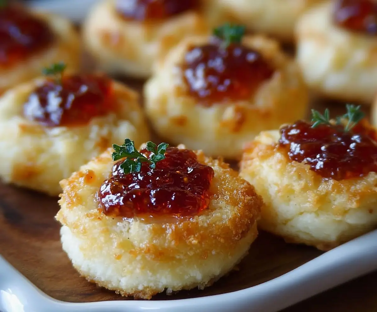 Cheesy Thumbprint Appetizers with Spicy Jelly