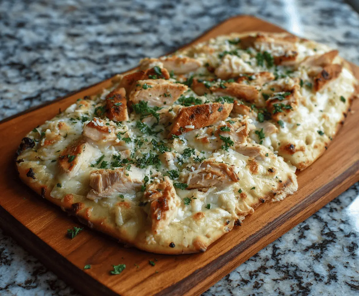Easy Chicken Alfredo Flatbread Recipe