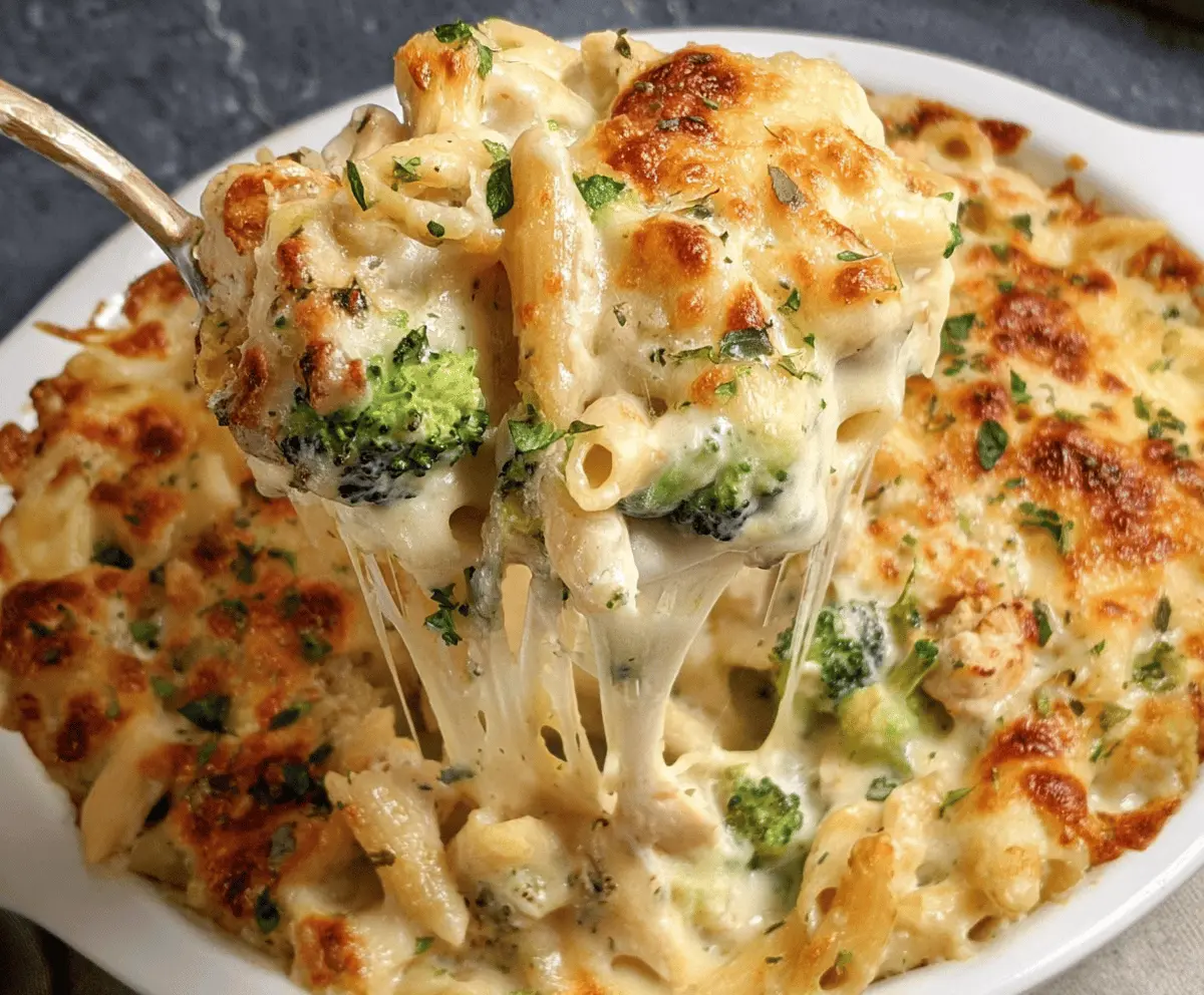 Easy Chicken Broccoli Alfredo Bake