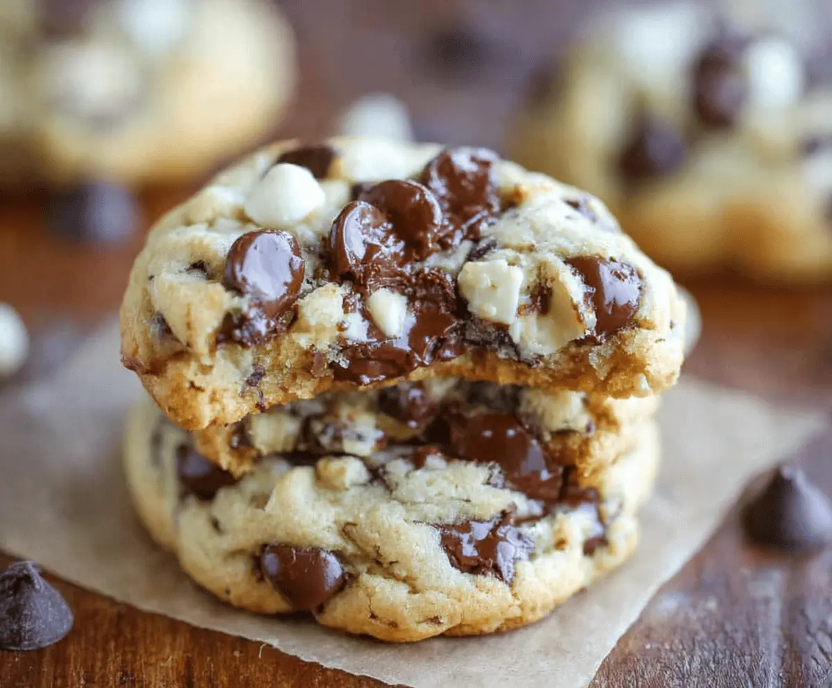 Delicious homemade chocolate chip cheesecake cookies with gooey melted chocolate and creamy cheesecake filling.