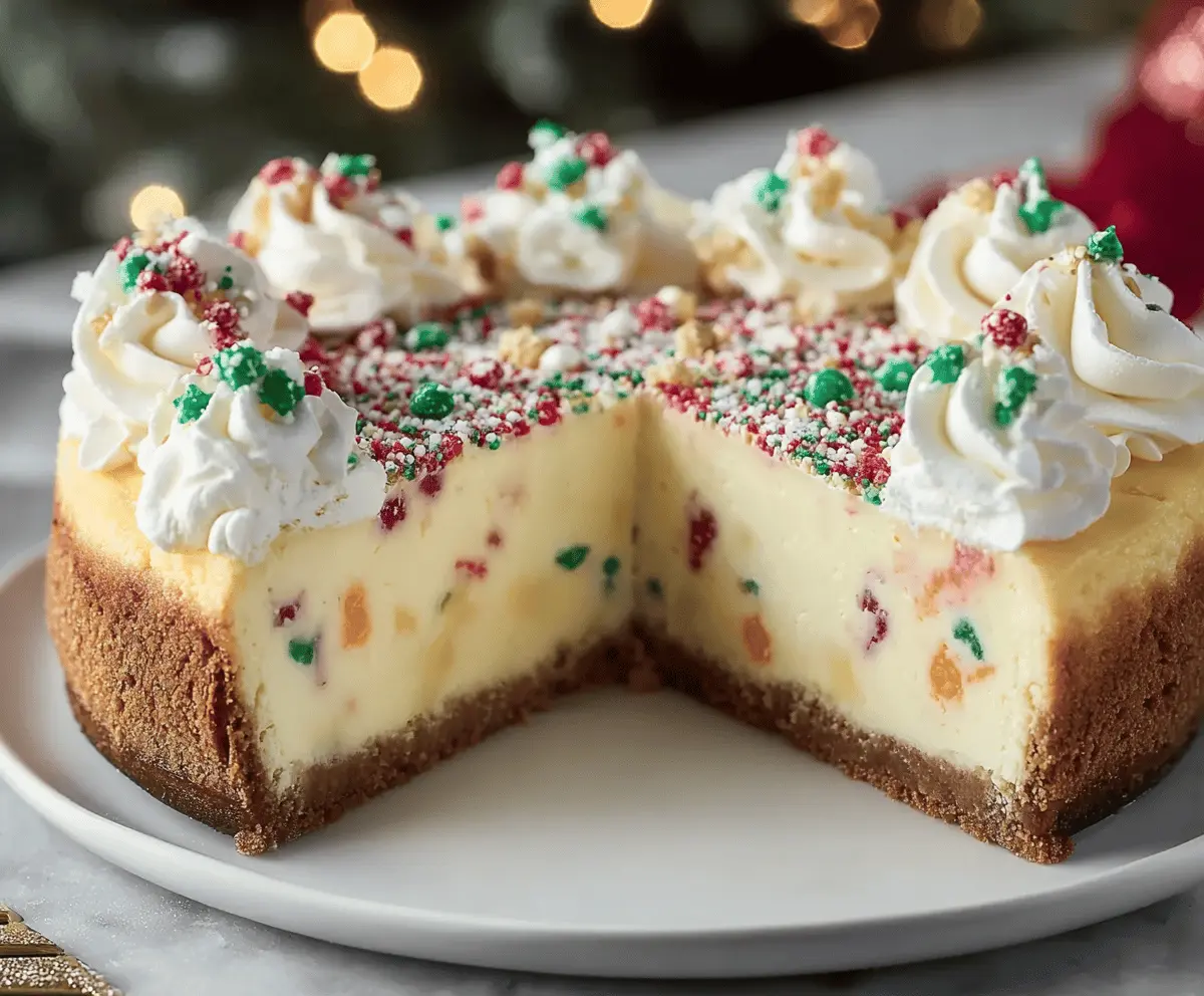 Christmas Sugar Cookie Cheesecake