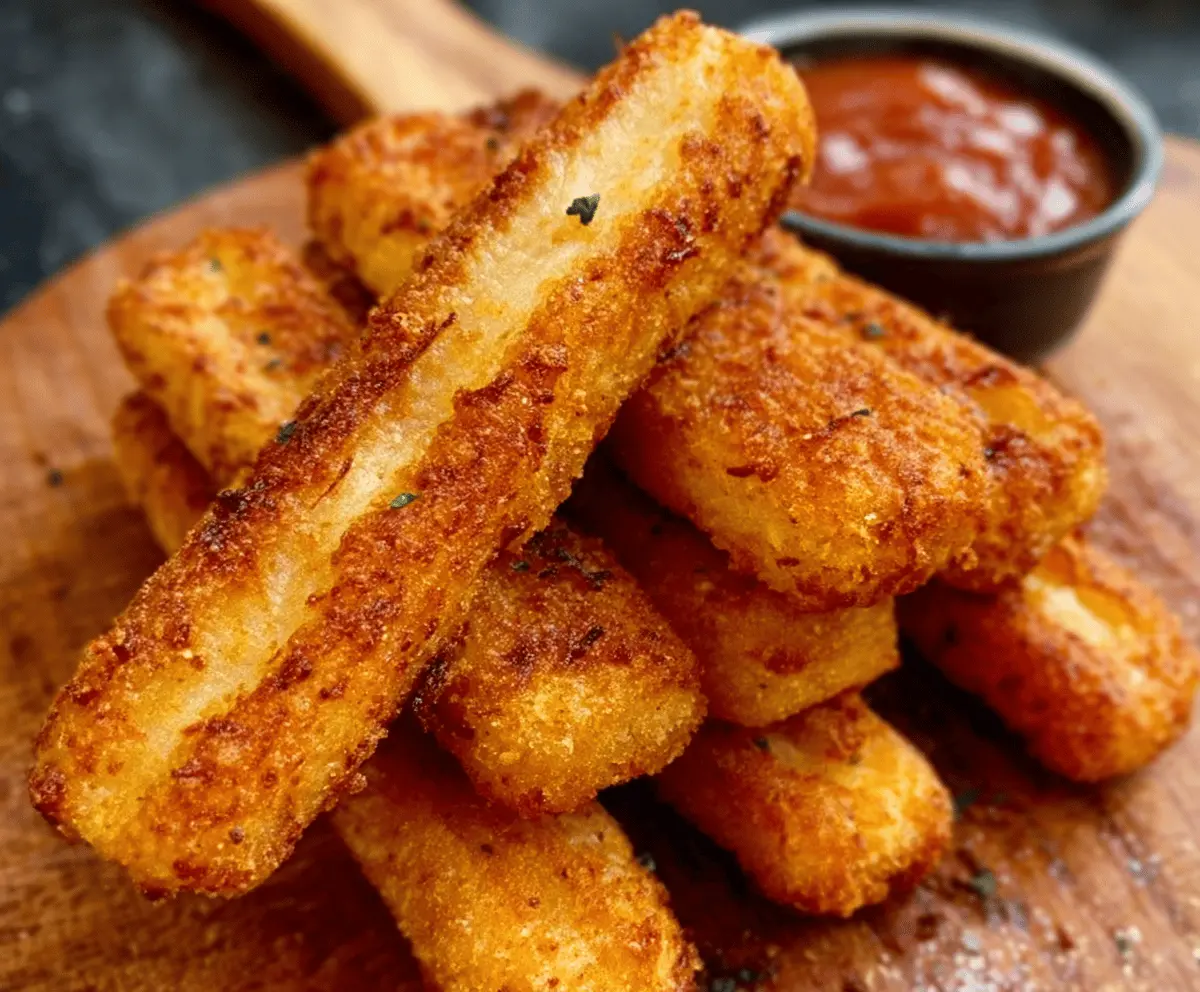 Crispy Hungarian Potato Cheese Sticks Snack