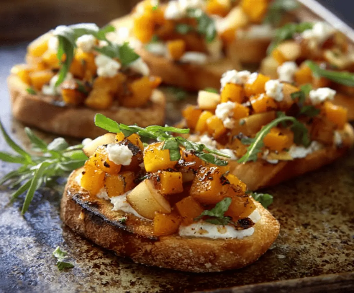 Fall Bruschetta with Butternut Squash & Apples
