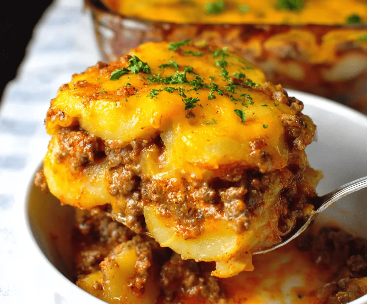 Easy Ground Beef & Potato Casserole