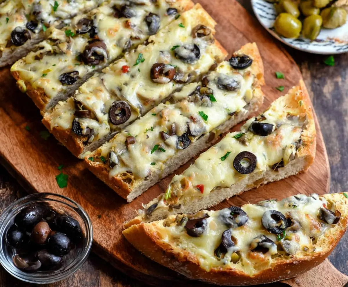 Easy Olive Cheese Bread Appetizer