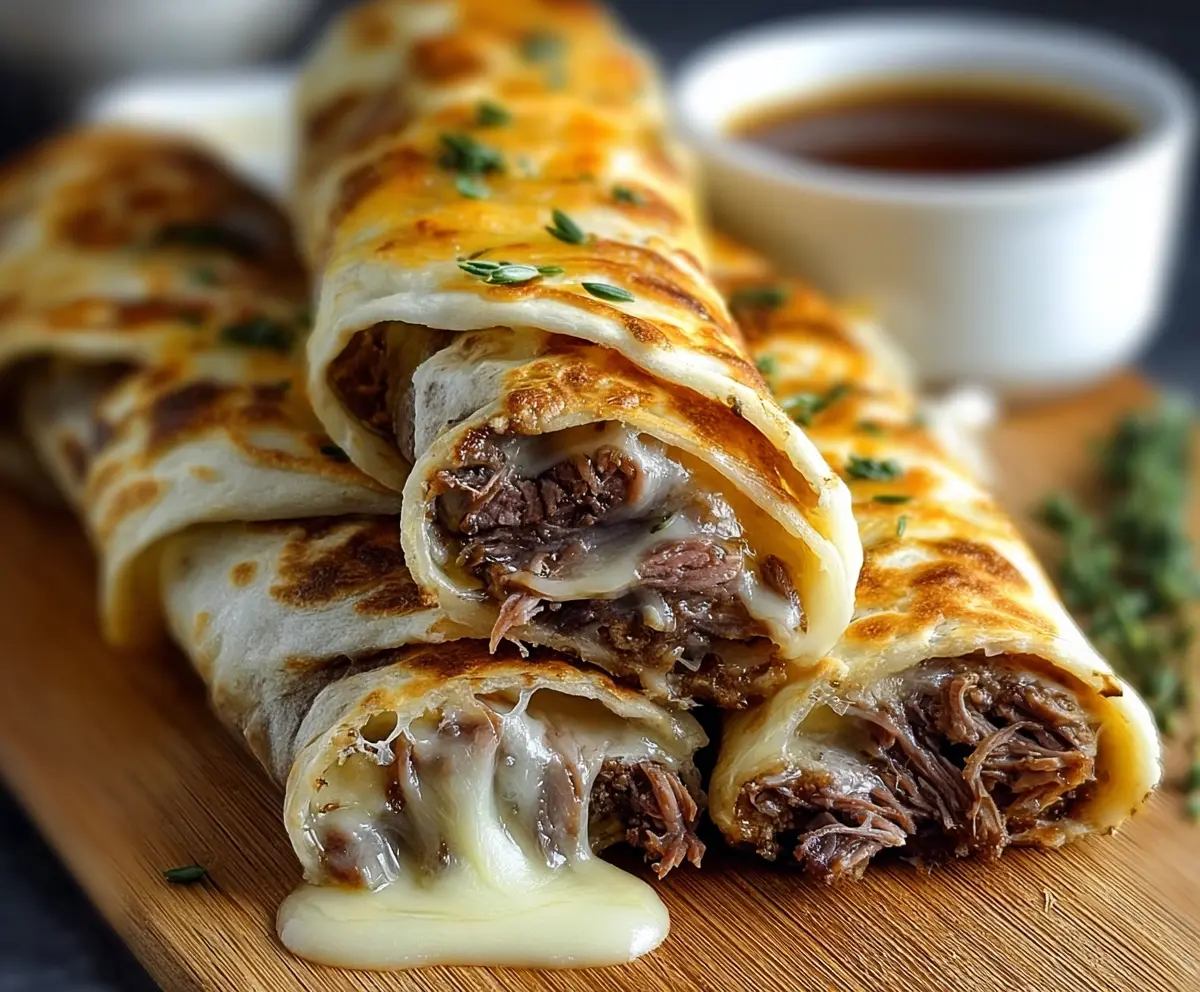 Easy French Dip Roll Ups Recipe