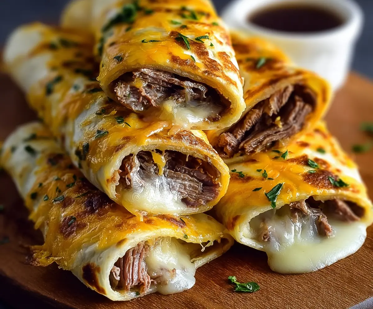 French Dip Tortilla Roll Ups