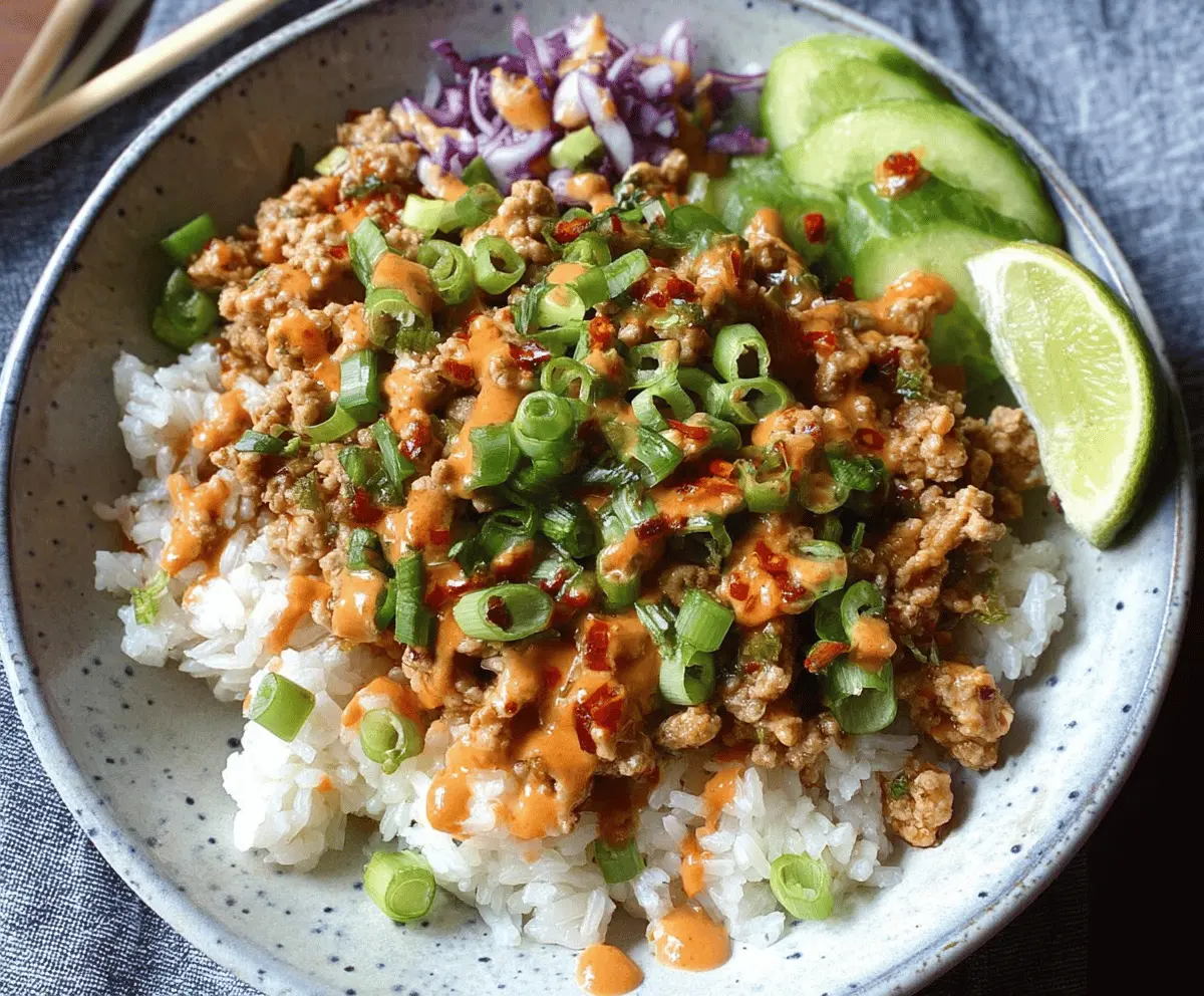 Easy Ground Turkey Rice Bowls with Bang Bang Sauce