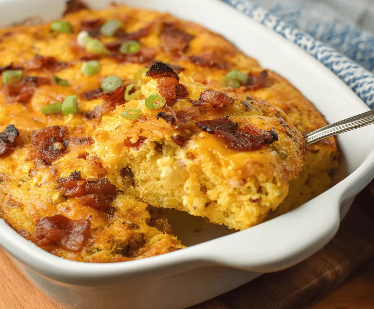 Easy Loaded Cornbread Casserole Recipe