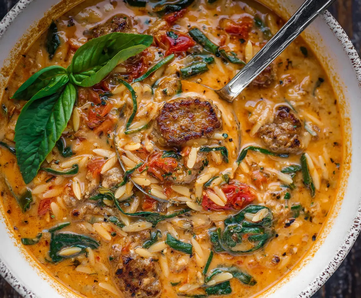 Easy Marry Me Sausage Orzo Soup