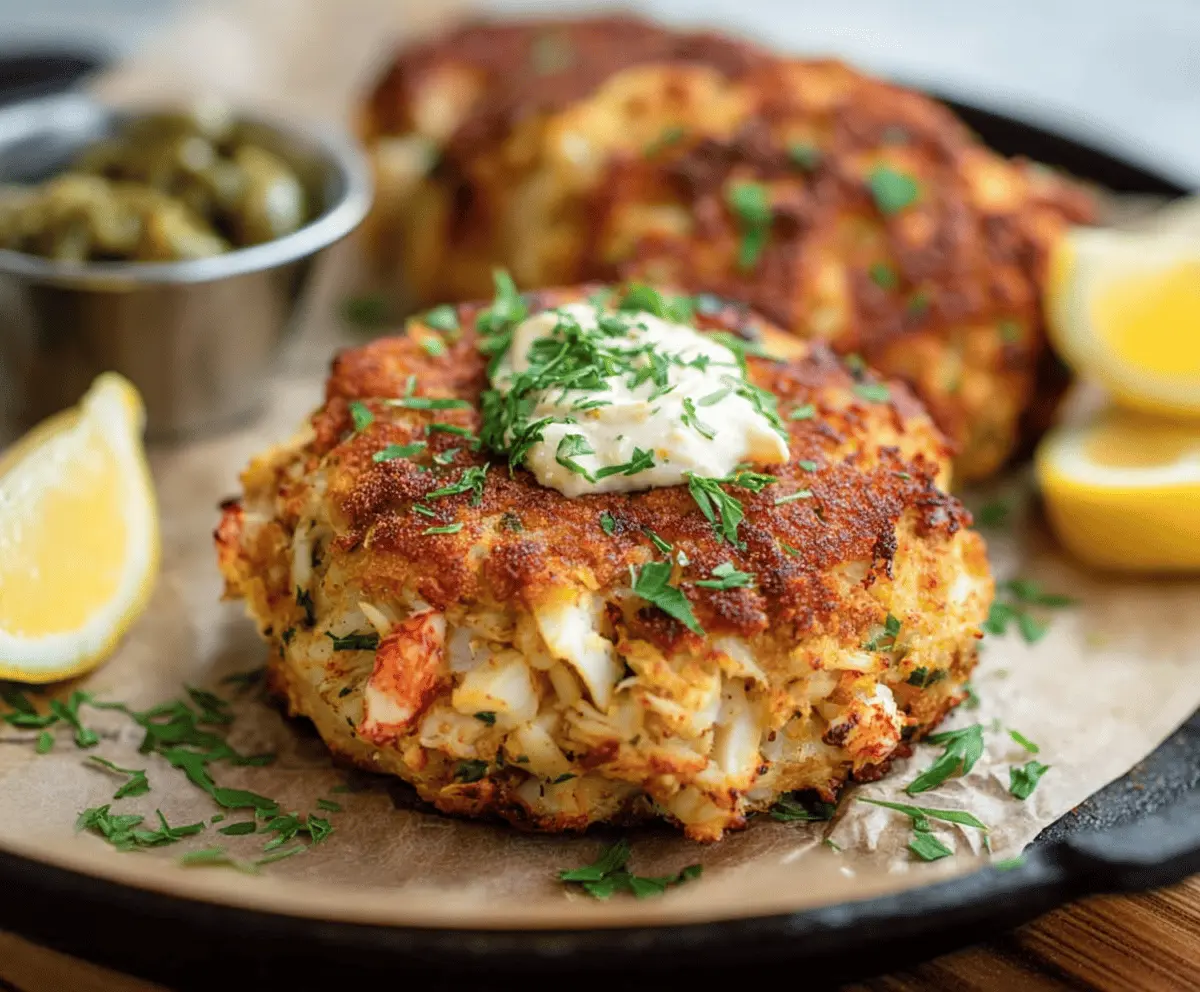 Delicious Maryland style crab cakes featuring fresh lump crab meat and classic seasonings.