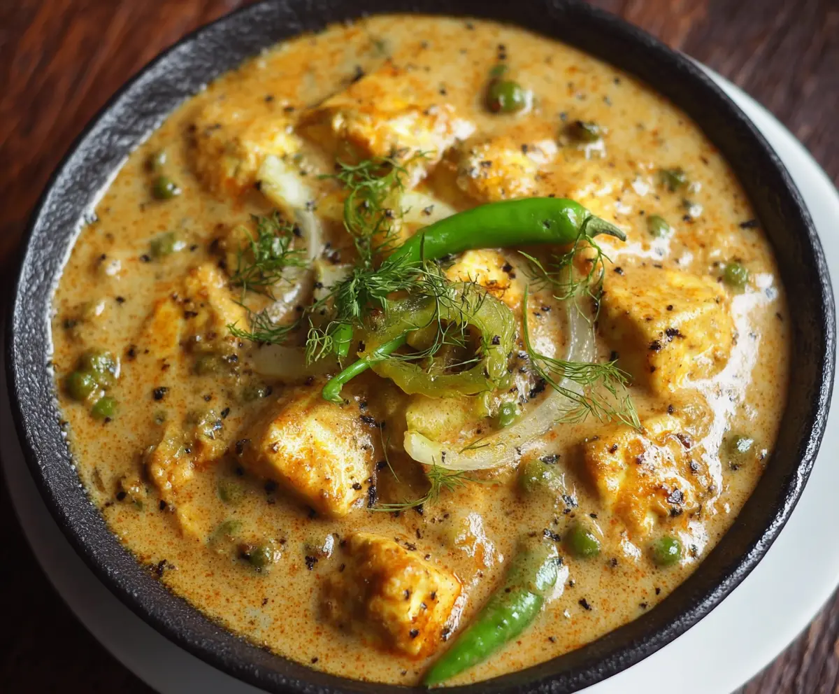 Delicious Nawabi Paneer Curry served in a traditional bowl, garnished with fresh herbs.
