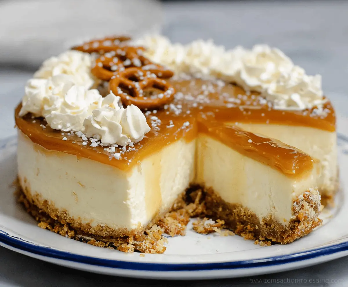 Easy No Bake Salted Caramel Cheesecake
