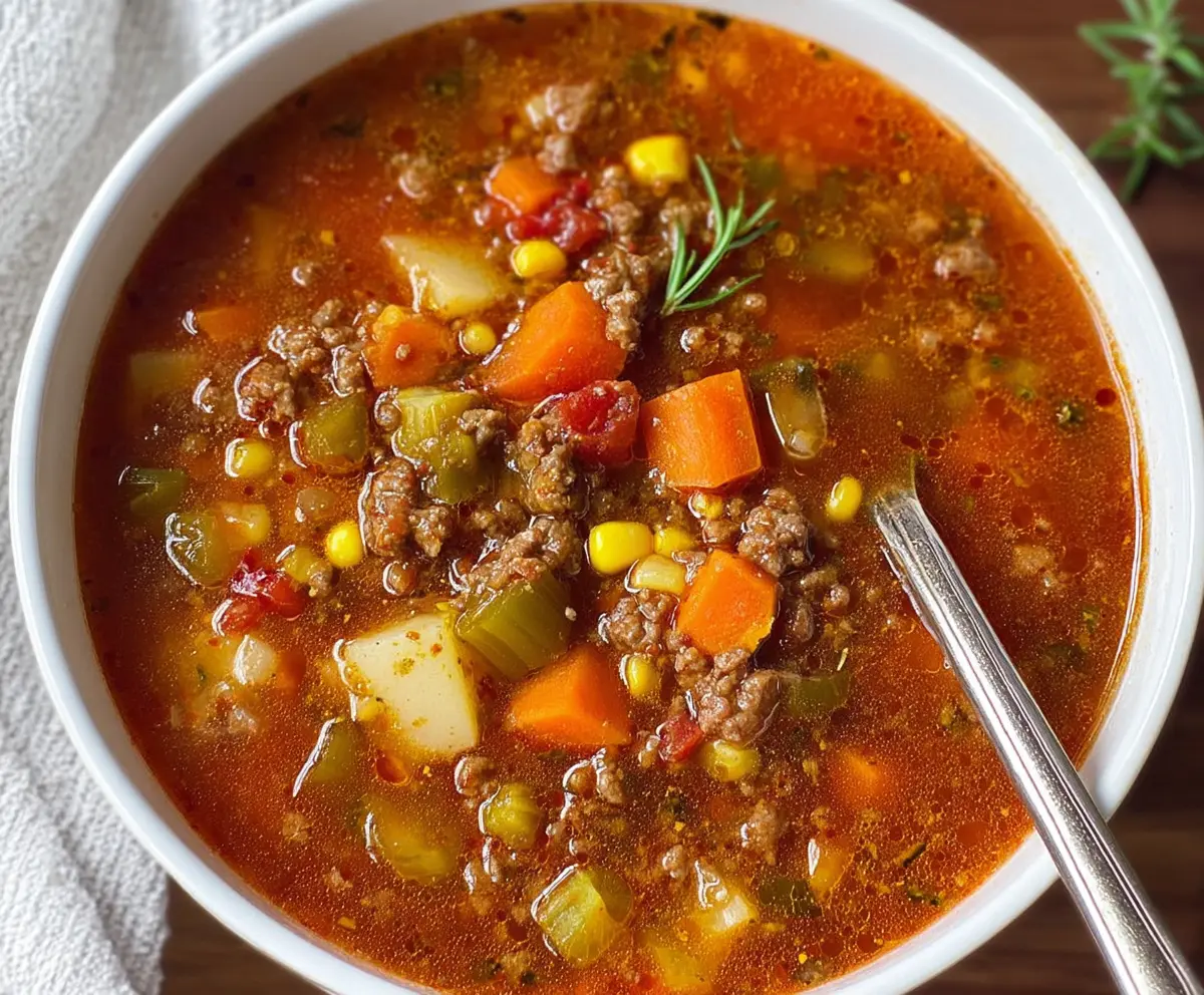 Classic Old Fashioned Hamburger Soup