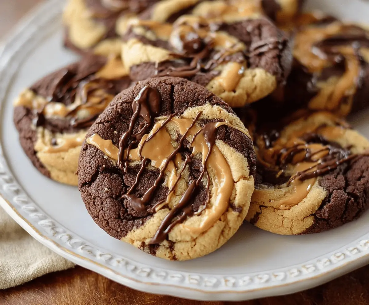 Delicious Peanut Butter Brownie Swirl Cookies