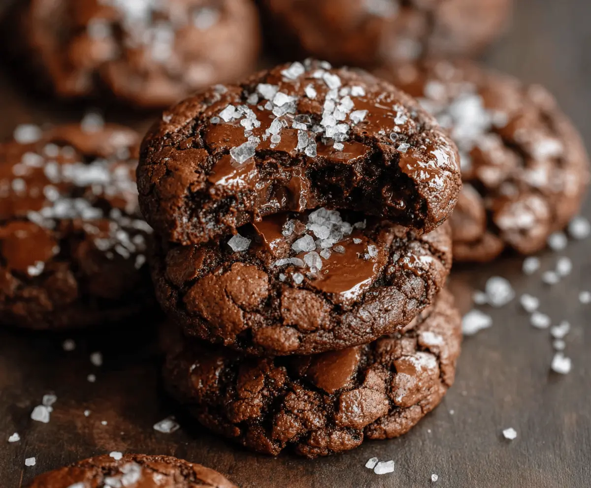 Chewy Salted Brownie Cookies
