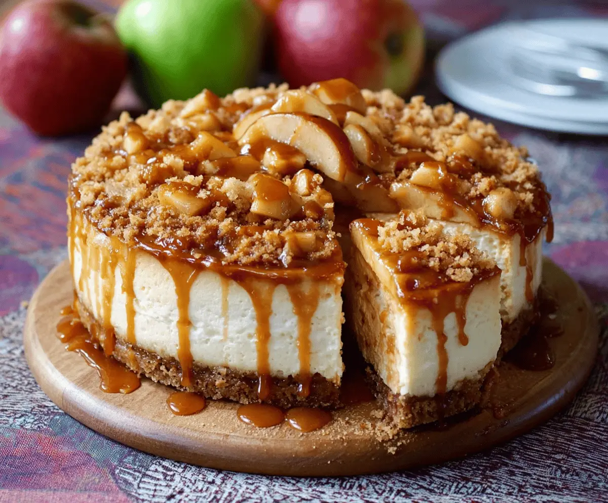 Easy Salted Caramel Apple Pie Cheesecake