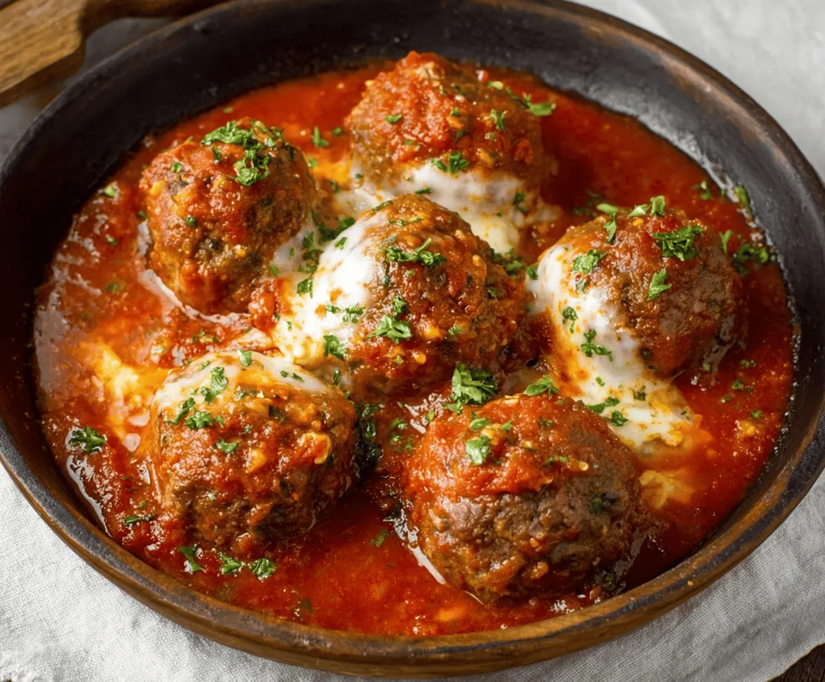 Easy Stuffed Meatballs with Mozzarella