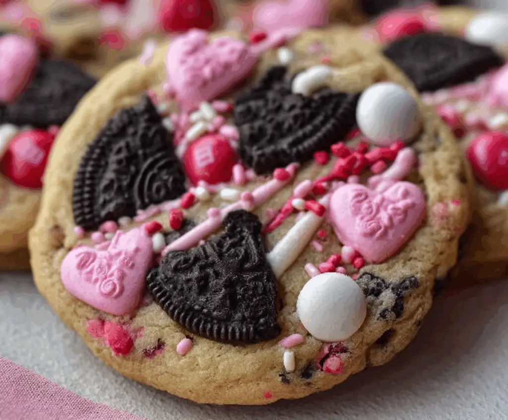 Valentine’s day Oreo M&m’s cookies