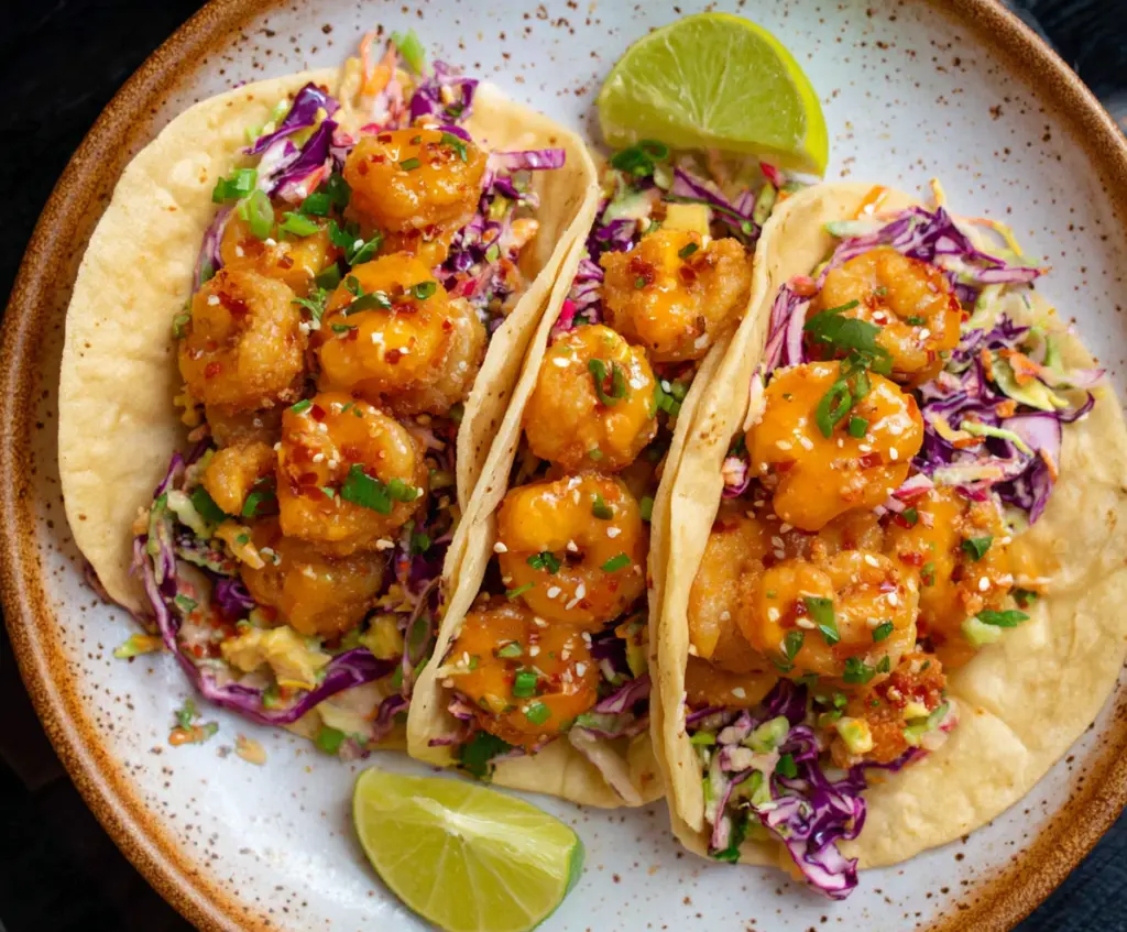 Air Fryer Bang Bang Shrimp Tacos