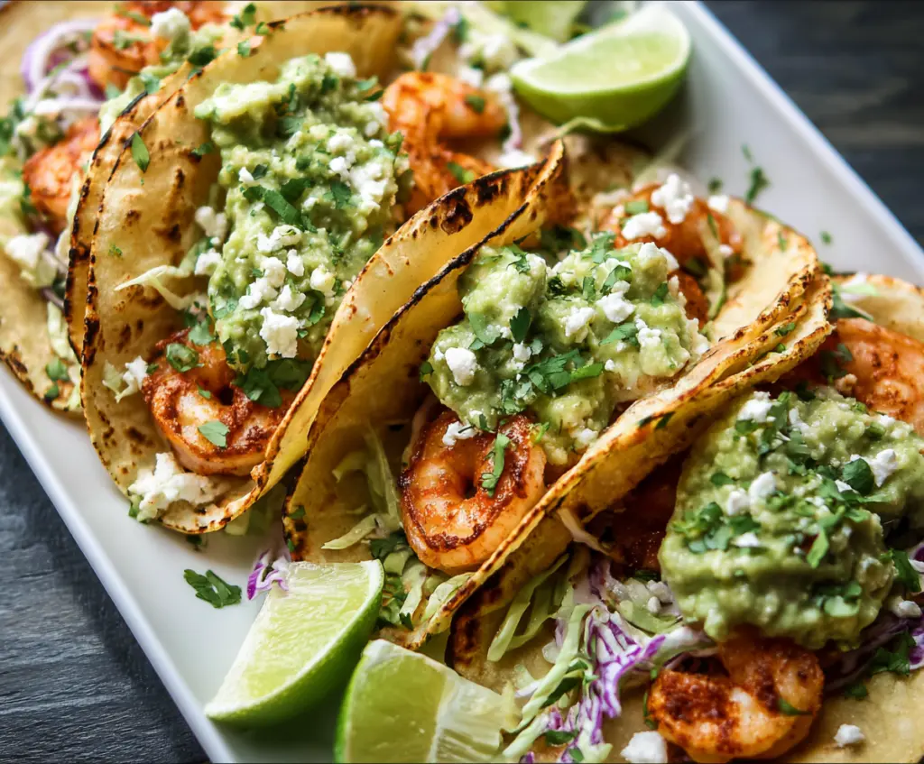 Cilantro Lime Easy Shrimp Tacos